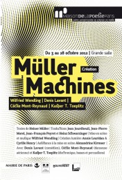 Müller Machines, montage de textes d’Heiner Müller
